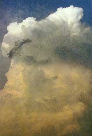Weerhuisje.eu - Cumuloni bewolking - Cumulonimbus tijdens het verrijzingsstadium tegen het vallen van de avond