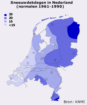 Kaart sneeuwdekdagen